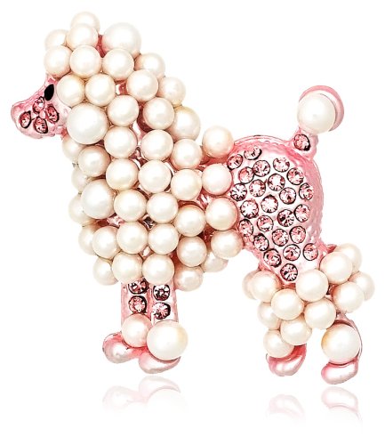 Crystal Pink Poodle Pin by Margot Townsend
