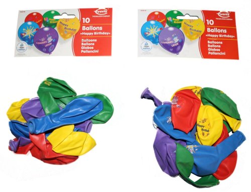 Everts 46010 - 2 x 10 Happy Birthday Ballons im Beutel Preisvergleich