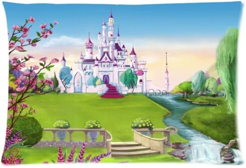 Pillowcase Pillow Cover Castle Zippered Pillow Protector 20x30 inch (one side)