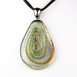 Swirl Teardrop Murano Glass Pendant - Olivia Blue