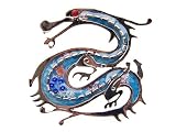 Silver Tone Blue Fierce Dragon Ruby Crystal Rhinestone Eye Costume Brooch Pin