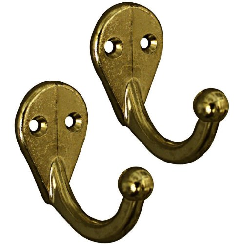 National N334-760 Antique Brass Single Clothes Hooks Pack of 2