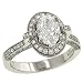 Milgrain Pave Diamond Engagement Ring .46cttw (cz ctr)