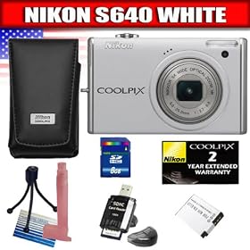 Nikon Coolpix S640 12.2MP Digital Camera with 5x Wide Angle Optical Vibration Reduction (VR) Zoom and 2.7-inch LCD (Pearl White) Package 3