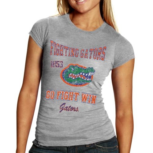Florida Gators Ladies Gray Burnout T-shirt (Large)