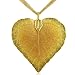 Heart Shaped 24K Gold Overlay Leaf Pendant on Multi Chain Necklace