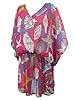 Boho Short Kaftan Pink Ethnic Printed Lounger Wear Caftan Tunic Top One Size