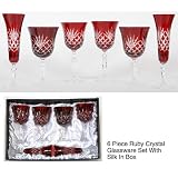 Ruby Crystal Glassware Set of 6