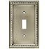 Brainerd 64905 Beaded Single Toggle Switch Wall Plate / Switch Plate / Cover, Brushed Satin Pewter