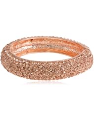 Kenneth Jay Lane Rose Gold and Rose Pave Hinged Bangle Bracelet, 10"