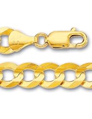14K Yellow Gold Comfort Curb Chain - Width 10.0mm - Length 8.5 Inch