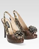 Spiegel Platform Shoe with High Heel in Animal Print