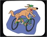 Mouse Pad with bike, cyclist, dog, bicycle, animal, riding