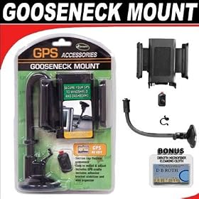 GPS Gooseneck Mount For The Garmin Nuvi 205, 255T, 265T, 500, 550, 755T, 765T, 850, 885T, 880 GPS Systems