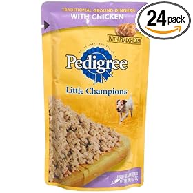 Pedigree Traditional Ground Dinner with Chicken Food for Adult Dogs, 5.3-Ounce Pouches (Pack of 24)