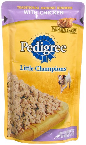 Pedigree Traditional Ground Dinner with Chicken Food for Adult Dogs, 5.3-Ounce Pouches (Pack of 24)