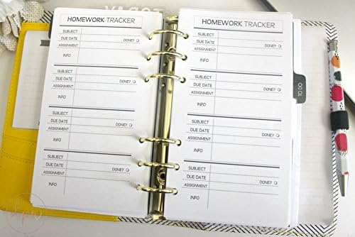 Personal Size Homework Tracker | PRINTED PLANNER INSERTS for Filofax, KikkiK + Kate Spade | DreamPlanRepeat