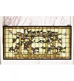 24 Inch W X 12 Inch H Trellis W Birds & Flowers Window Windows
