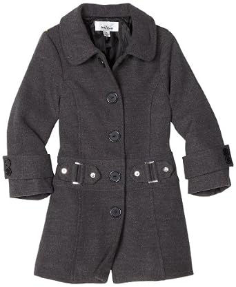 Red or Gray Amy Byer Girls 4-6x Solid Drop Waistband Coat