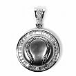 STERLING SILVER MEN'S PENDANT W/CZ 62mm - Horseshoe