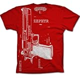 Zephyr Apparel Mens T-shirt - Deagle - Red