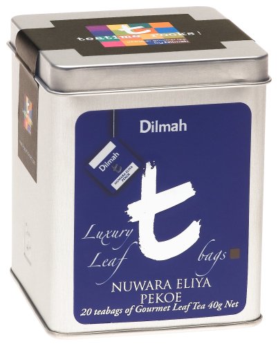 Dilmah Nuwara Eliya Pekoe Tea, 20-Count Luxury Leaf T-Bags, 1.4-Ounce Tins (Pack of 2) by Dilmah