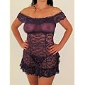 Sexy Purple Lingerie Plus Size Babydoll Nightwear - 3 Sizes 14/16 18/20 22/24
