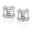 3/4ctw Diamond Asscher Stud Earrings (HI/SI1) in White Gold