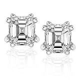 2/3ctw Diamond Asscher Stud Earrings (HI/SI1) in White Gold