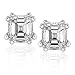 3/4ctw Diamond Asscher Stud Earrings (HI/SI1) in White Gold