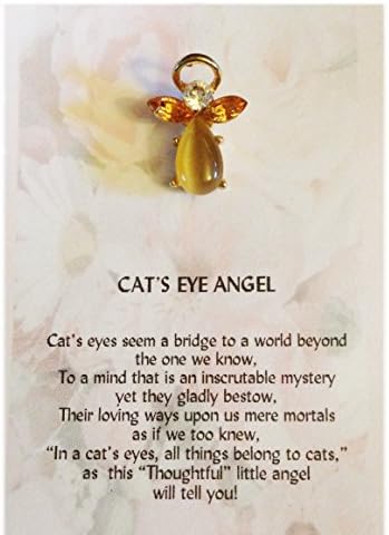 Cat's Eye Angel ~ Topaz Stone Thoughtful Little Angels Guardian Pin