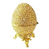Swarovski Crystals! Faberge Egg Box with Ring Insert 24K Gold Jewelry Box, Ring Box, Trinket Box, Pill Box Includes Certificate of Authenticity!