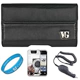 Black Portola Leather Carrying Holster with Fixed Belt-Clip and Magnetic Cl ....