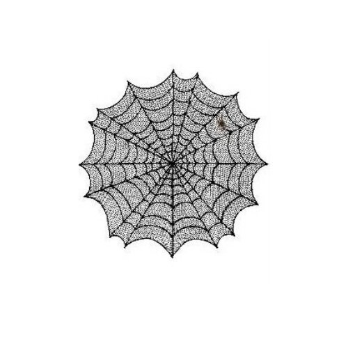 Heritage Lace Spider Web 30-Inch Table Topper with Spider, Black