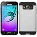 Galaxy J3, Samsung Galaxy Express Prime, AMP Prime, J3 Case Dual Layer Armor Defender Protective Case Brushed Metallic Hard Cover by Zase Slim Fit (Hybrid Shine Silver)