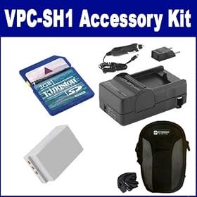 Sanyo VPC-SH1 Camcorder Accessory Kit includes: KSD2GB Memory Card, ACD321 Battery, SDM-1520 Charger, SDC-22 Case
