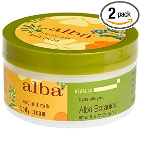 Alba Botanica Coconut Milk Body Cream, 6.5-Ounce Bottle (Pack of 2) by Alba