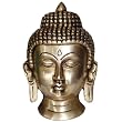 Brass Buddha Head Collectible Figurine 3.25 x 5.5 inches (bda020)