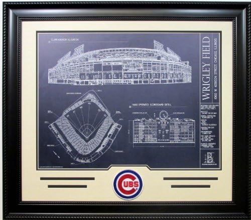 Chicago Cubs Wrigley Field Framed Blueprint