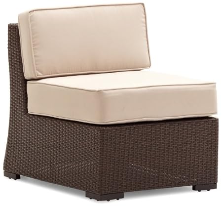 Strathwood Griffen All-Weather Wicker Sectional Armless Chair, Dark Brown Sale Low Price