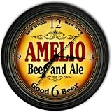 Amelio 's Beer and Ale Black Cascading Pub Style Wall Clock