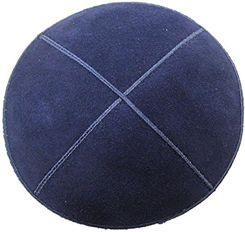 Suede Klipped Kippahs (medium, navy)