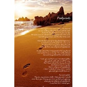 HUGE LAMINATED Footprints inspirational POSTER Measures 36 x 24 inches (91.5 x 61 cm) approx