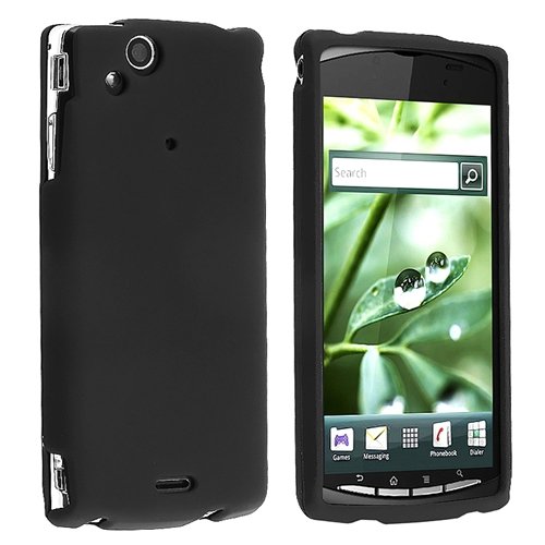 Snap-on Rubber Coated Case for Sony Ericsson Xperia Arc X12, Black