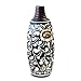 Handmade Black And White Ceramic Flower Bud Vase With Chinese Style Floral Design