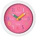 Kids Clock - Tell The Time clocks - Wall Clock, Pink - London Clock Company