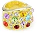 Beyond Rings "I-Candy" Multi-Colored 14k Gold-Plated Cocktail Ring, Size 7