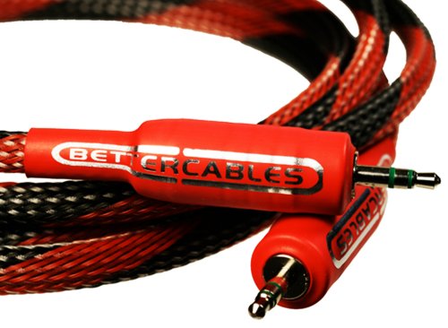 Better Cables 1 meter (3.28 feet) Silver Serpent Stereo 3.5mm Mini Plug Audio Cable for iPad, iPod, iPhone, MP3 Player - High-End, High-Performance, Silver/Copper Hybrid, Low-Capacitance