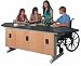 Diversified Woodcrafts 2974K UV Finish Solid Oak Wood Push Button Power-Lift Workstation with Phenolic Resin Top, 96