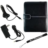 Premium Bundle: Black Leather Cover Carrying Case, Car Charger, Wall Charger, and 4-Inch eBigValue TM Determination Hand Strap for the Sony Reader eBook Touch Edition PRS-600